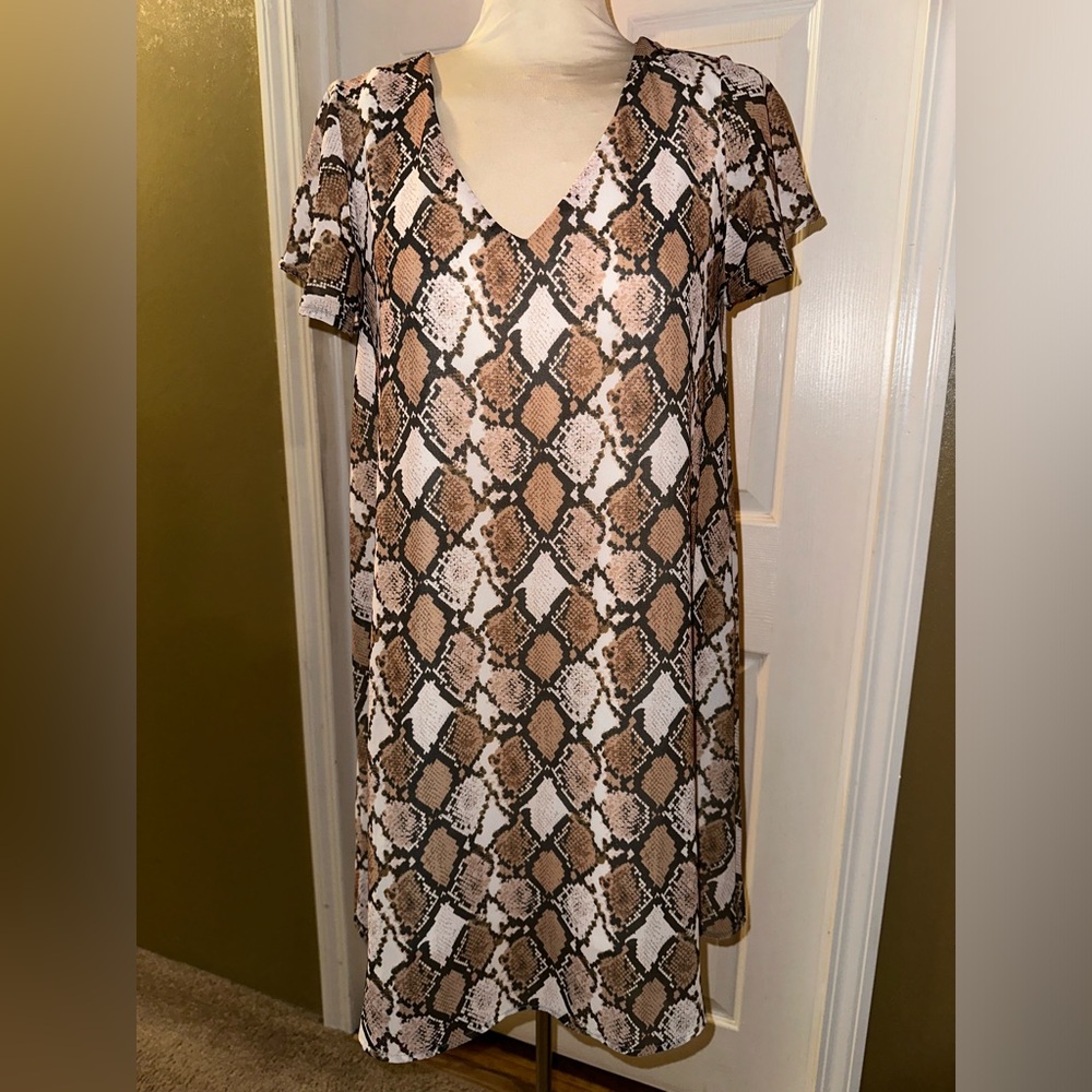Peach love snake print dress